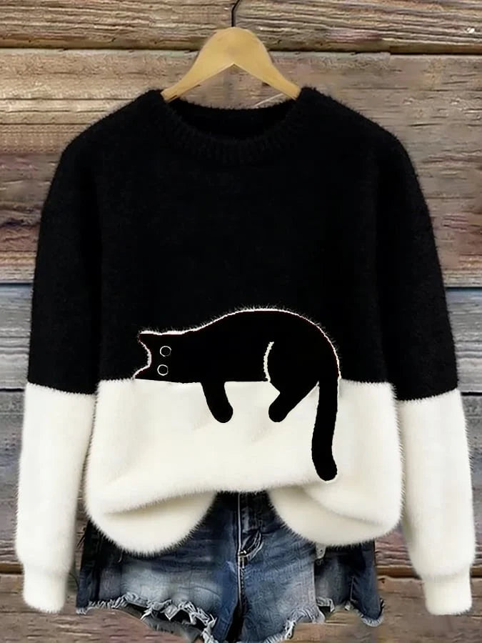 Women's Pullover Sweater Relaxed Fit Playful Pattern