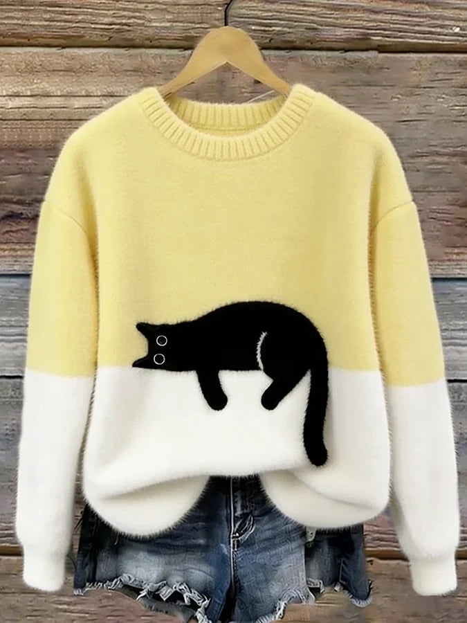 Women's Pullover Sweater Relaxed Fit Playful Pattern