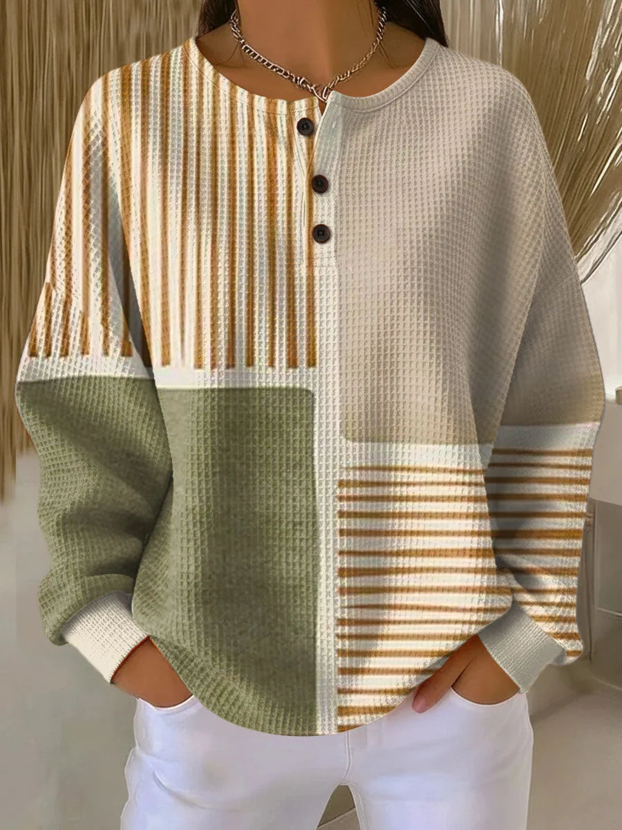 Women's Sweater Thick Waffle Knit Brushed Interior for Cozy Warmth