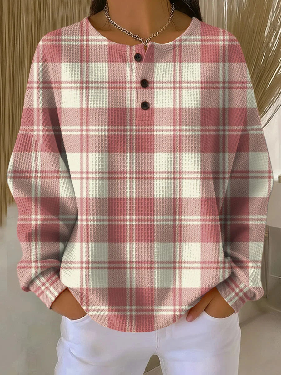 Women's Sweater Thick Waffle Knit Brushed Interior for Cozy Warmth