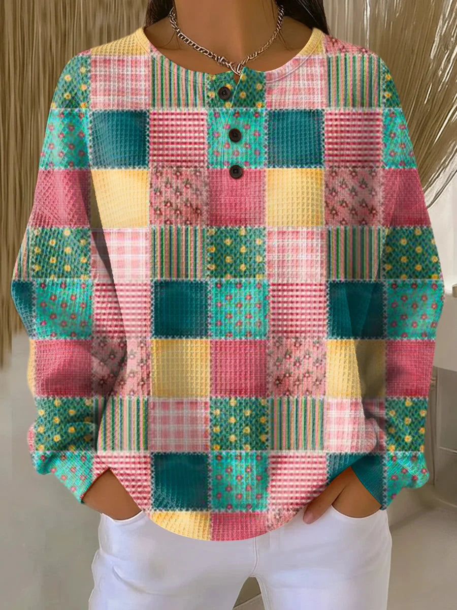 Women's Sweater Thick Waffle Knit Brushed Interior for Cozy Warmth