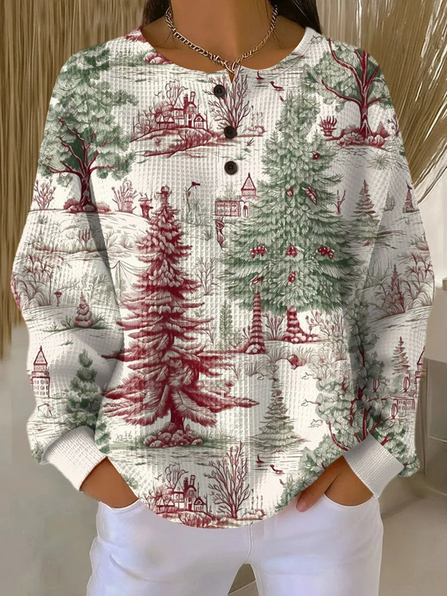 Women's Sweater Thick Waffle Knit Brushed Interior for Cozy Warmth