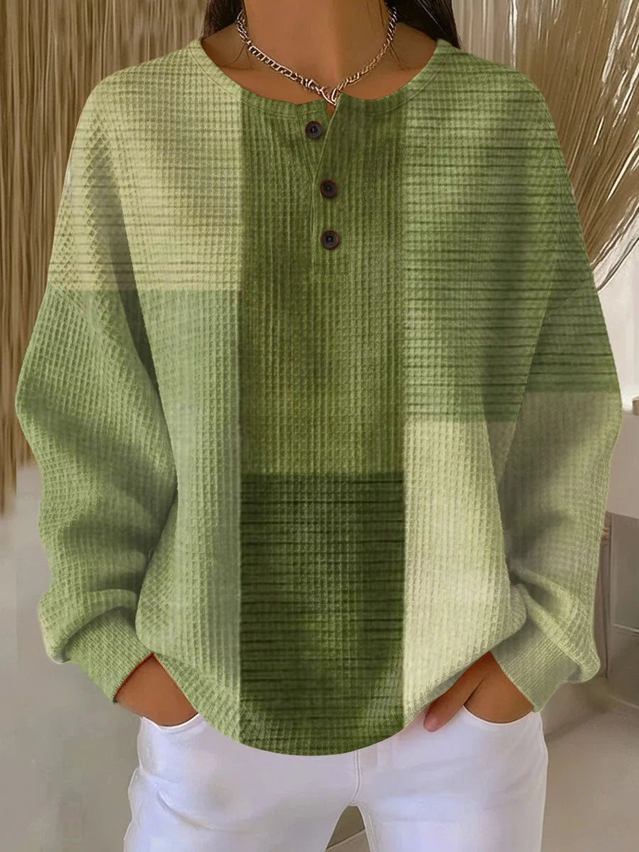 Women's Sweater Thick Waffle Knit Brushed Interior for Cozy Warmth