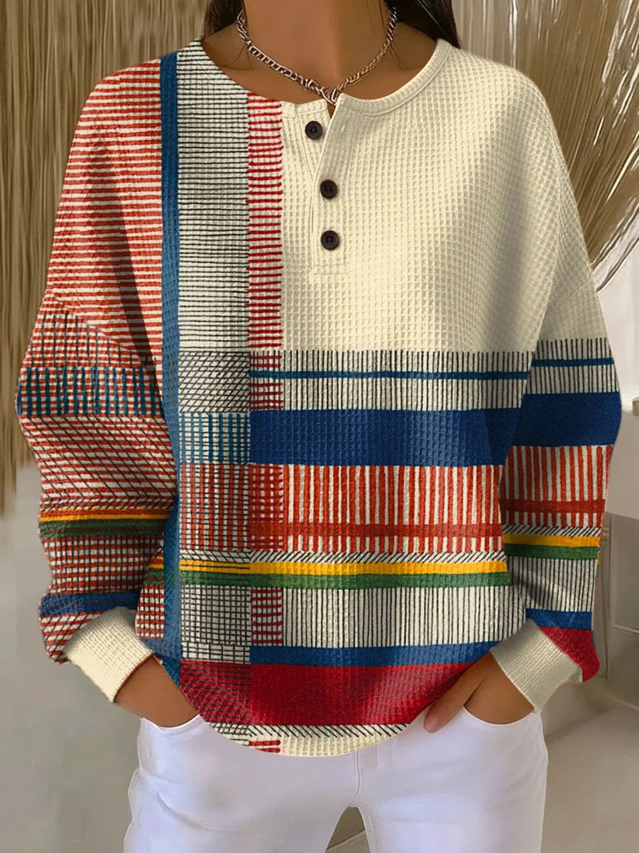 Women's Sweater Thick Waffle Knit Brushed Interior for Cozy Warmth