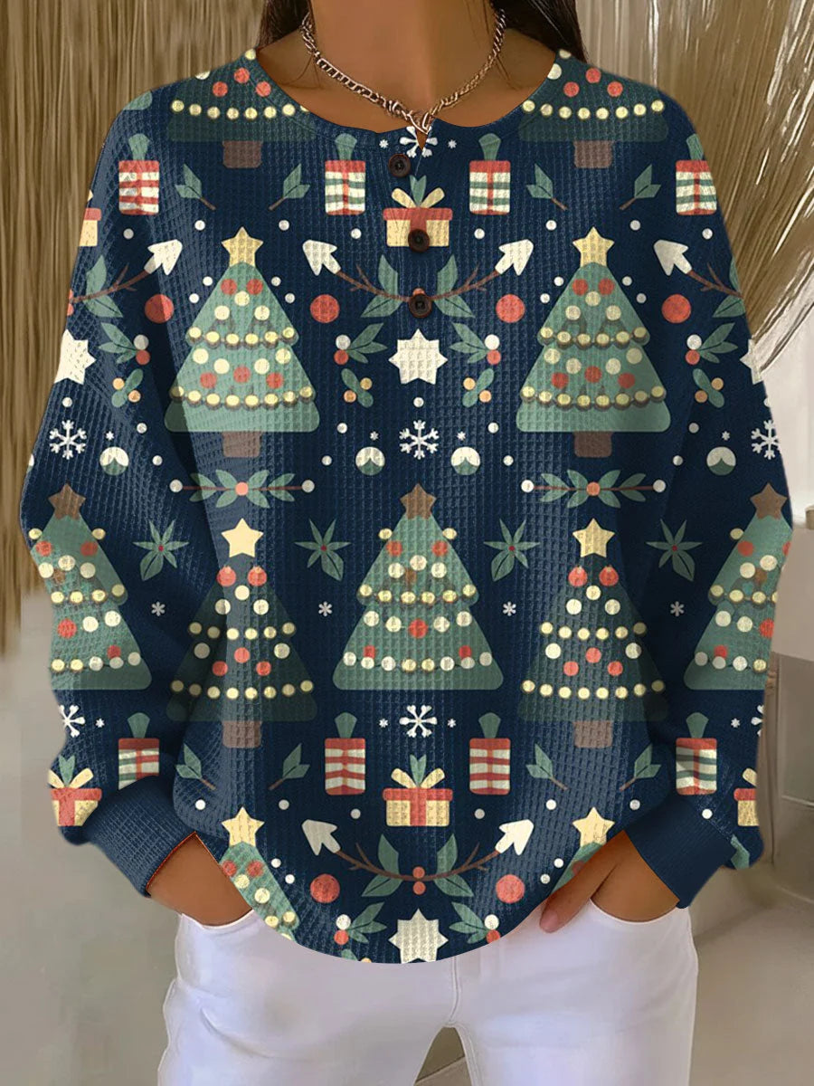 Women's Sweater Thick Waffle Knit Brushed Interior for Cozy Warmth