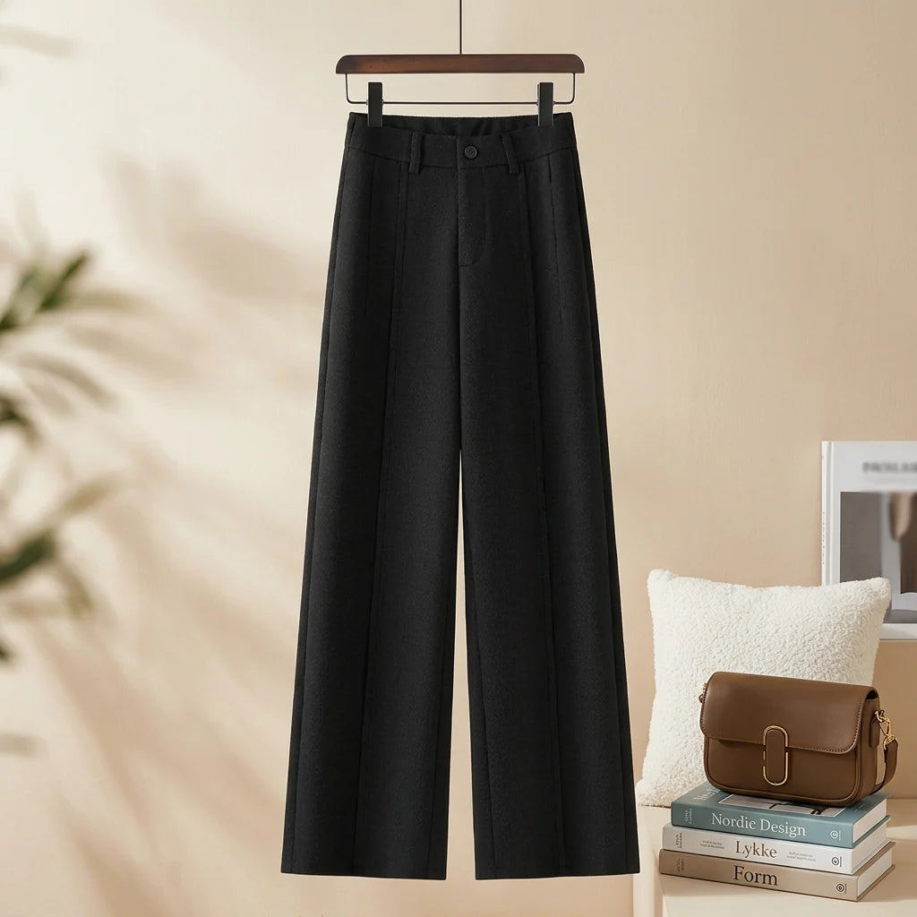 Women's Trousers Lambswool Straight Leg Warm & Lightweight