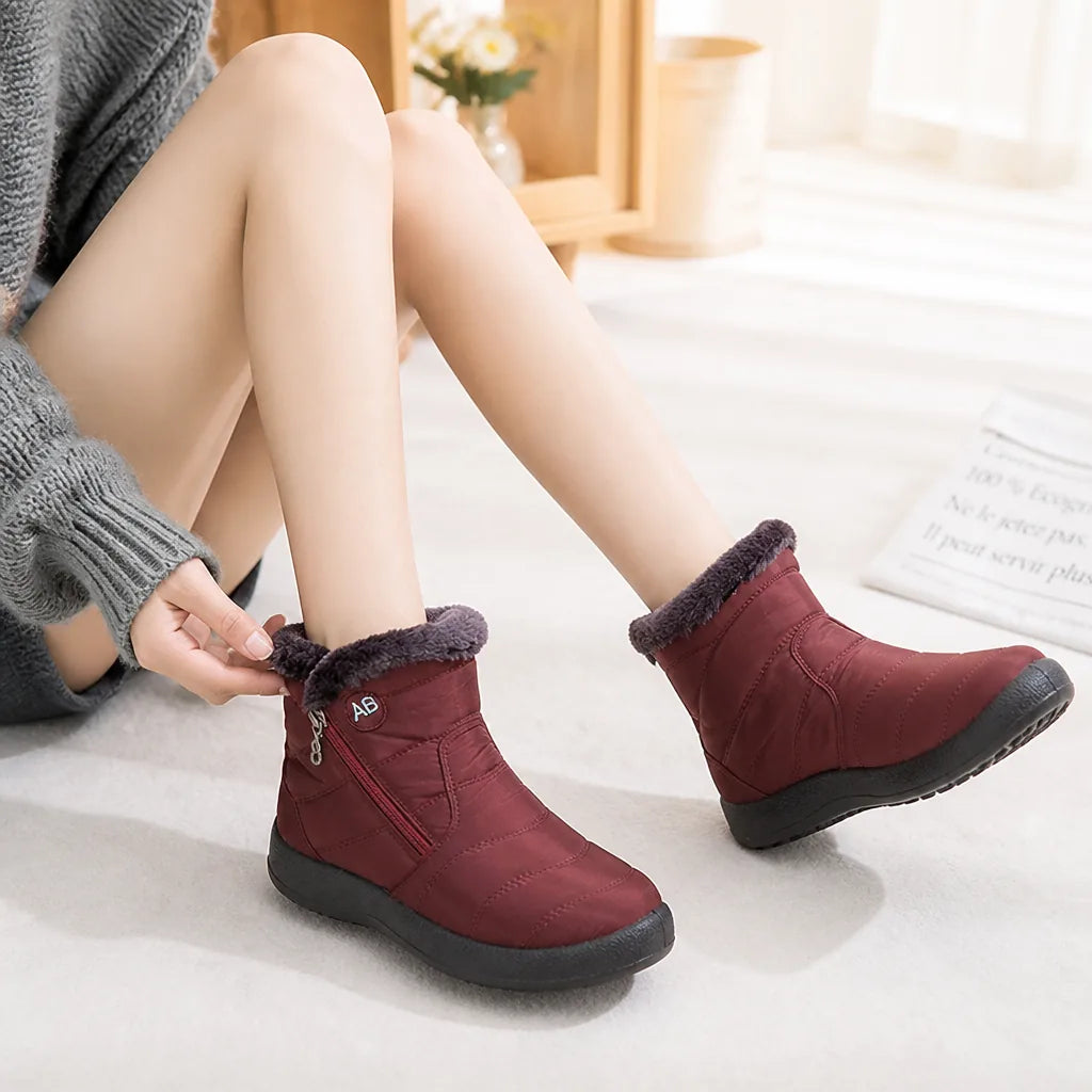 Women's Winter Boots Waterproof Non-Slip Rubber Sole Side Zipper