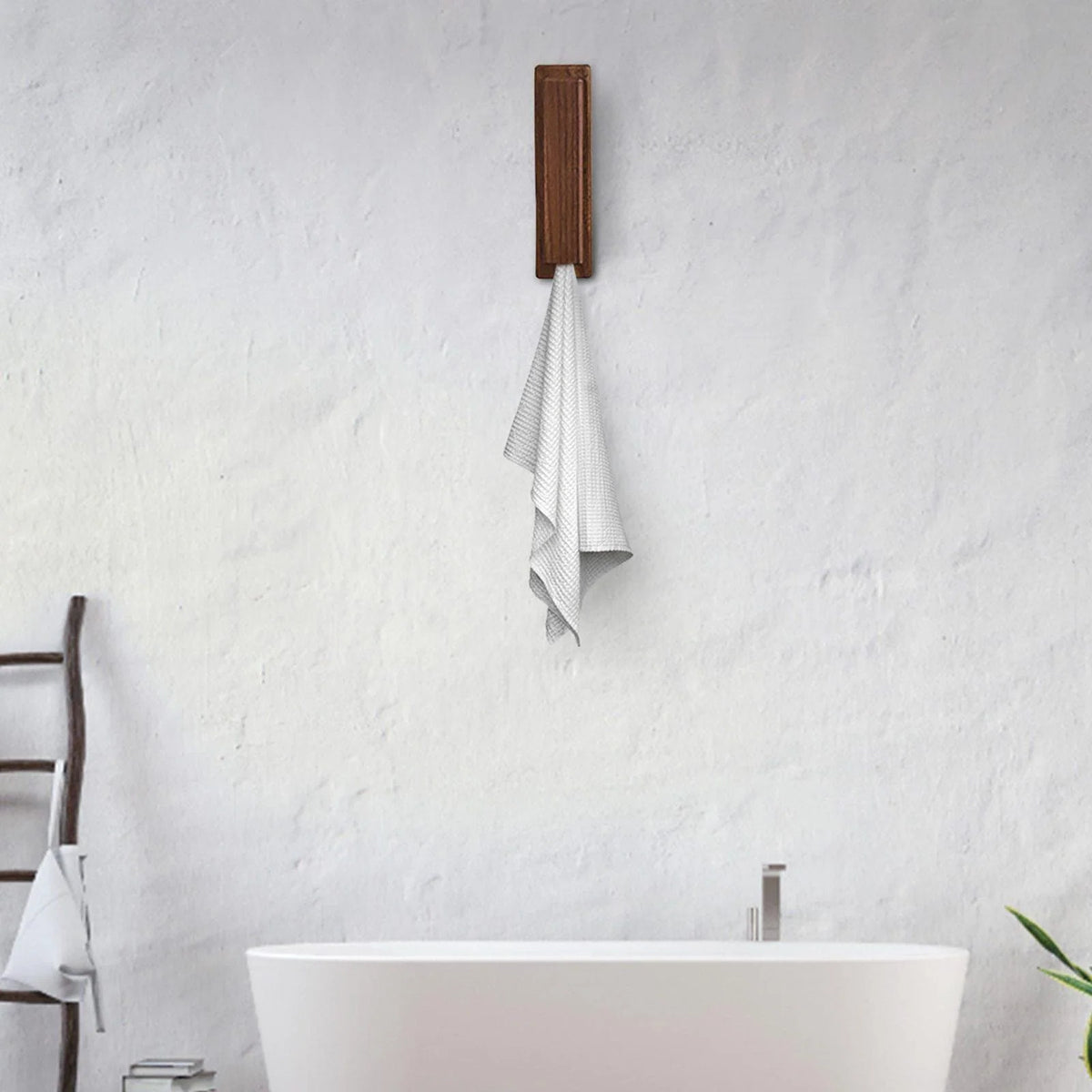Wood Wall Hook Adhesive-Mount Beechwood or Walnut