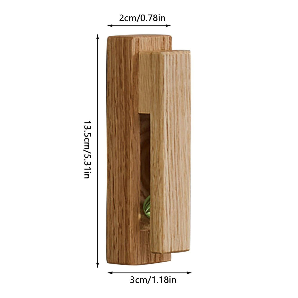 Wood Wall Hook Adhesive-Mount Beechwood or Walnut