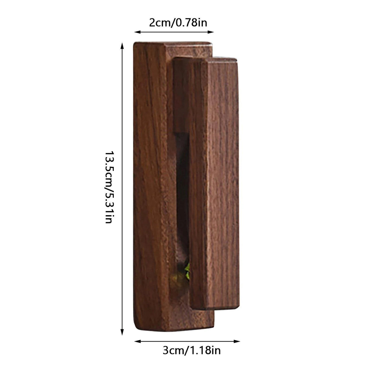 Wood Wall Hook Adhesive-Mount Beechwood or Walnut