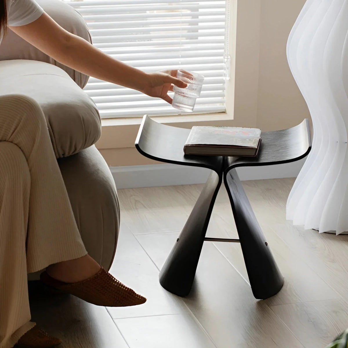 Wooden Bench Handmade Solid Paulownia Lightweight