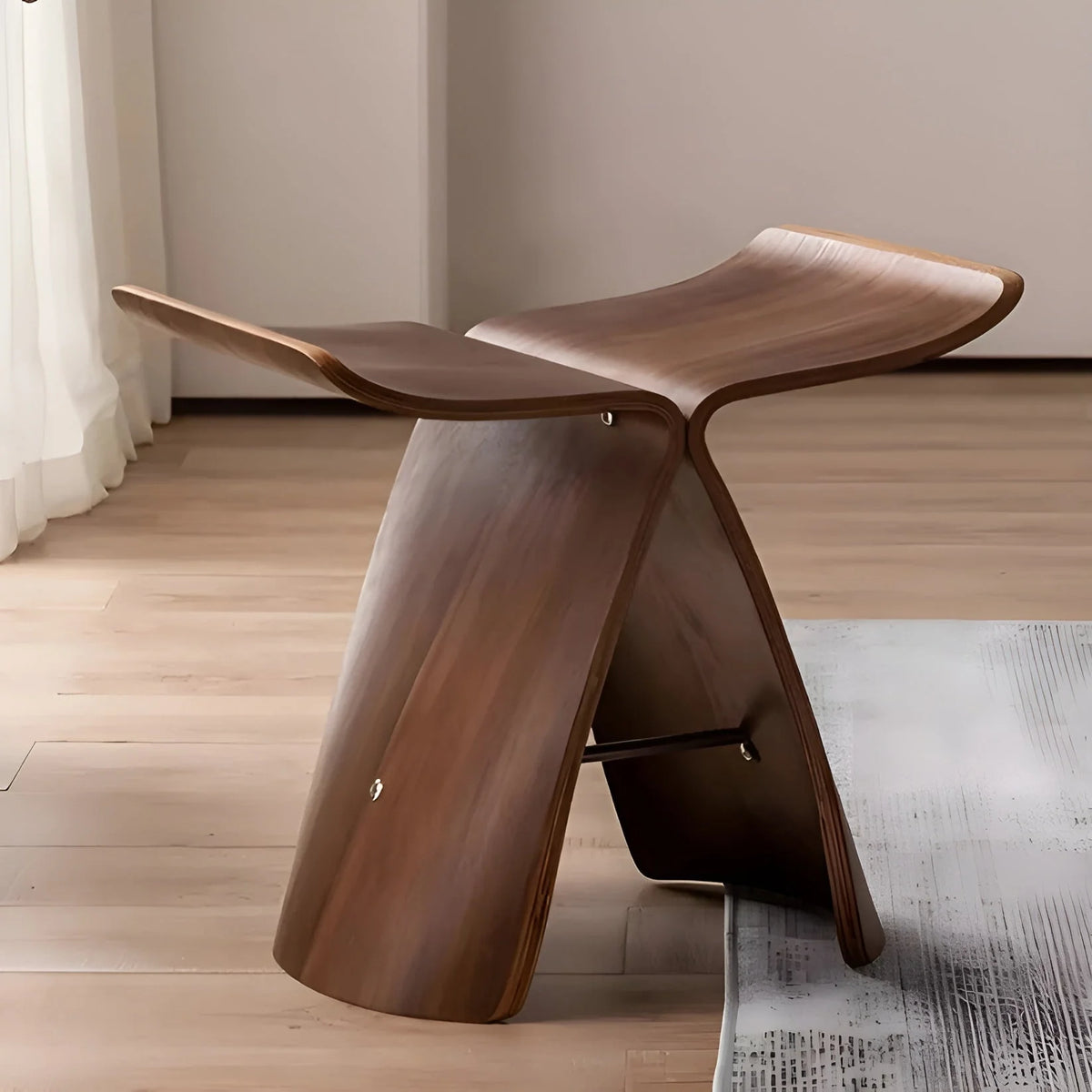 Wooden Bench Handmade Solid Paulownia Lightweight