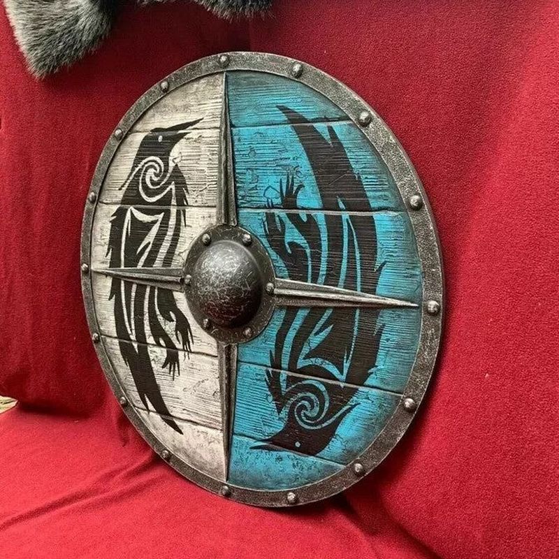 Wooden Shield 12-Inch Battleworn Finish