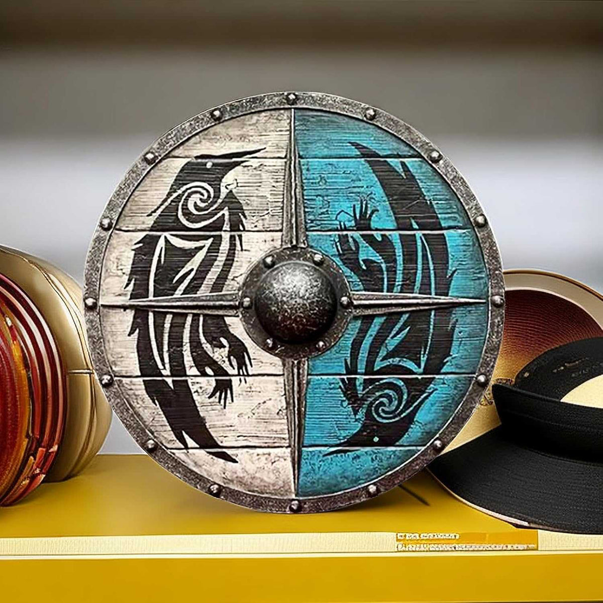 Wooden Shield 12-Inch Battleworn Finish
