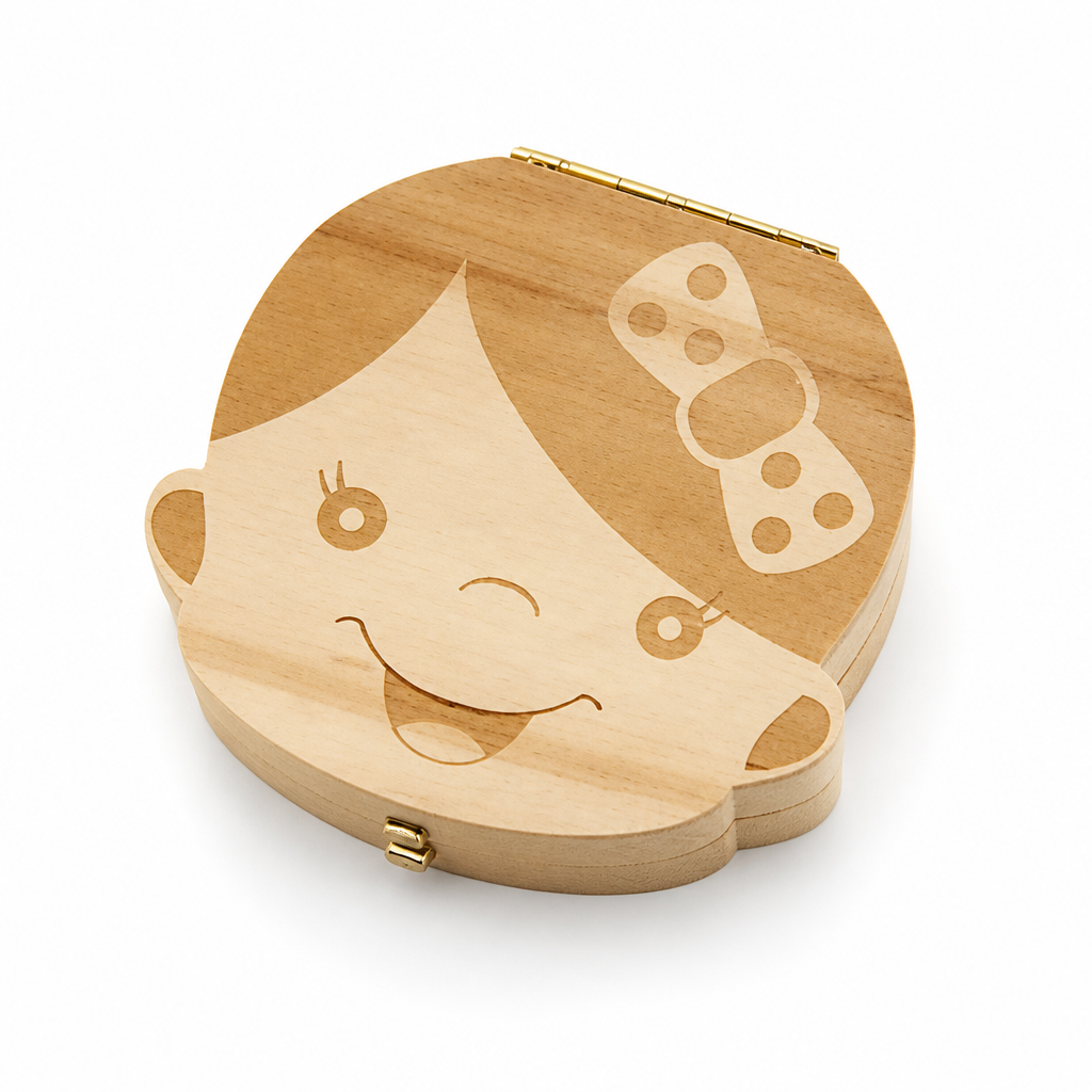 Wooden Tooth Keepsake Box (Fillable Name Panel)