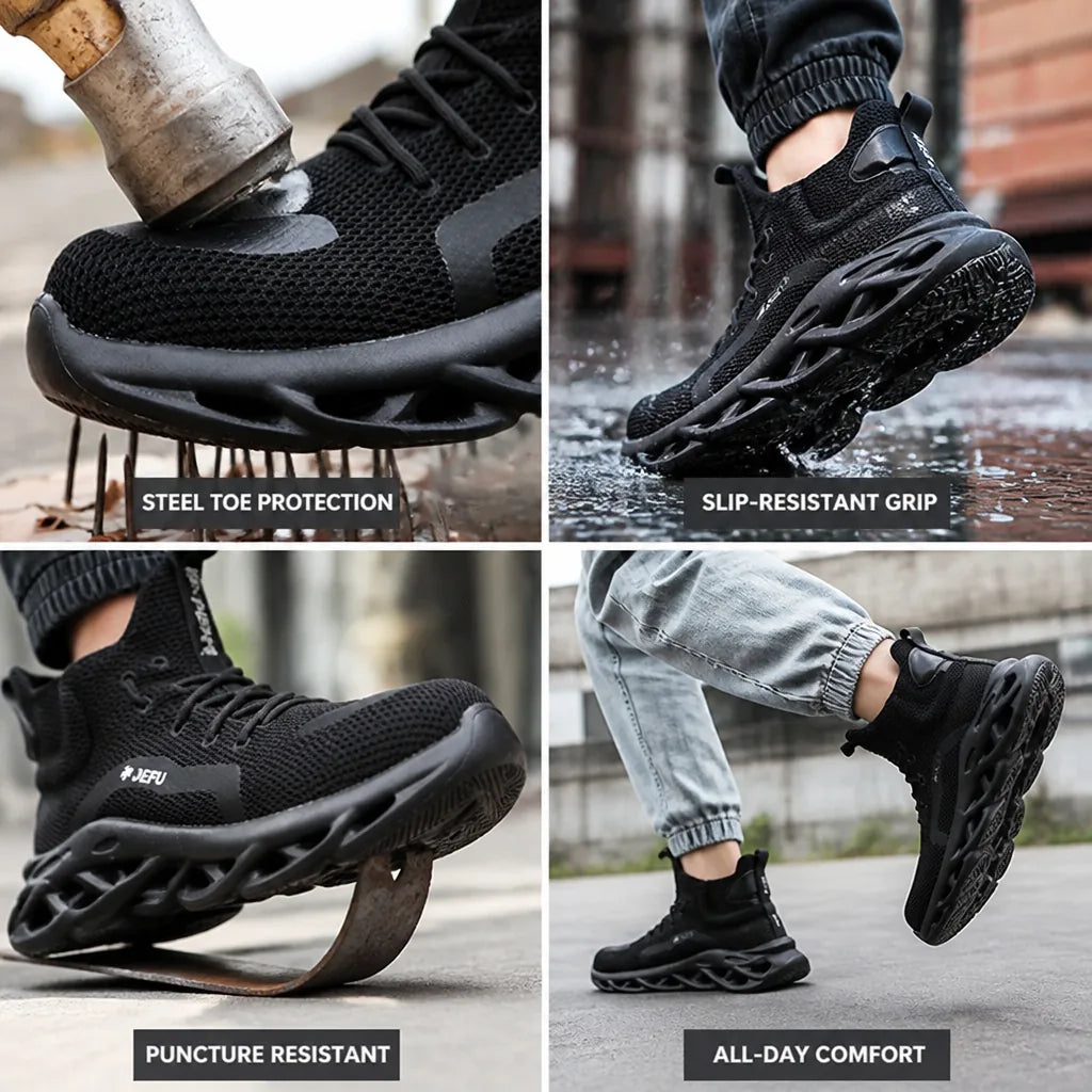 Work Boots Steel Toe & Kevlar Puncture-Resistant Slip-Resistant Sole