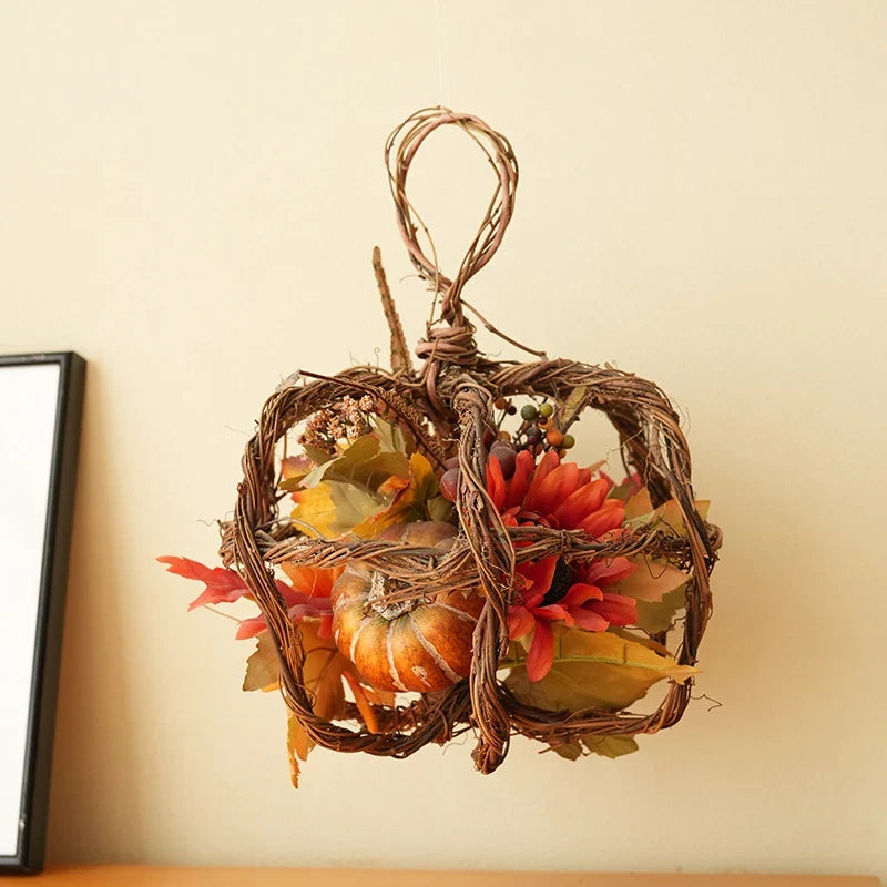 Wreath Autumn Artificial Pumpkins Indoor & Outdoor