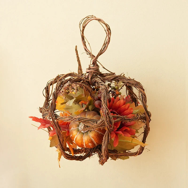 Wreath Autumn Artificial Pumpkins Indoor & Outdoor