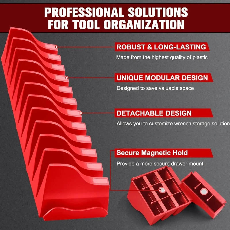 Wrench Organizer Magnetic Base Interlocking Modular Design