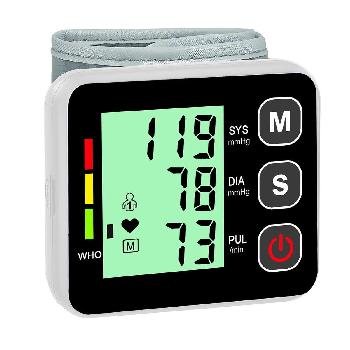 Wrist Blood Pressure Monitor Automatic Cuff Inflation 60-Reading Memory