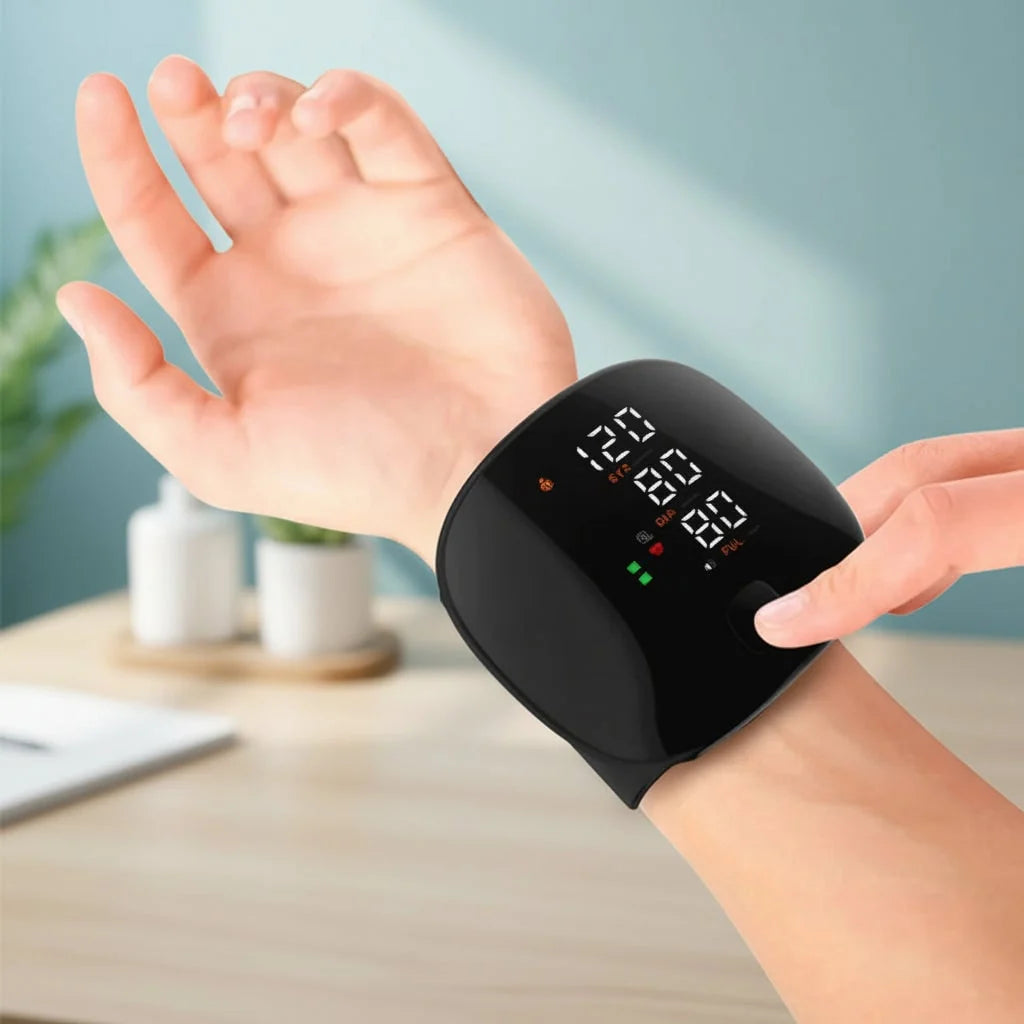 Wrist Blood Pressure Monitor One-Touch Arrhythmia Detection USB-Rechargeable
