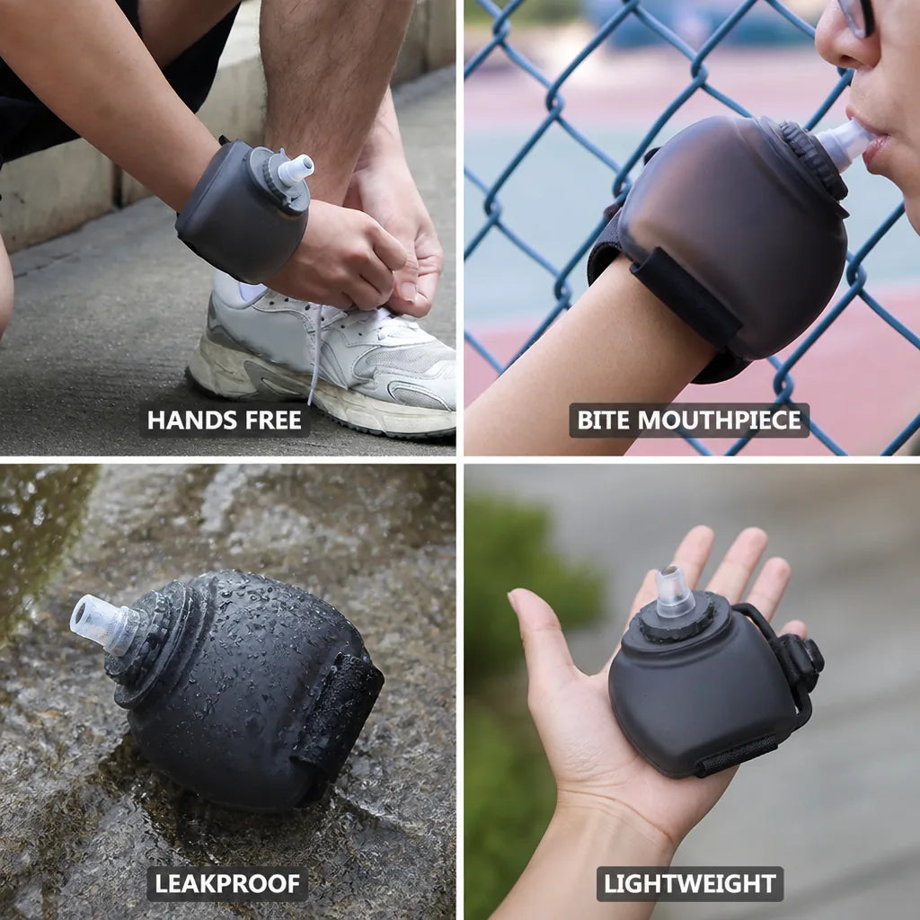 Wrist Hydration Bottle Handsfree Silicone Bite Mouthpiece