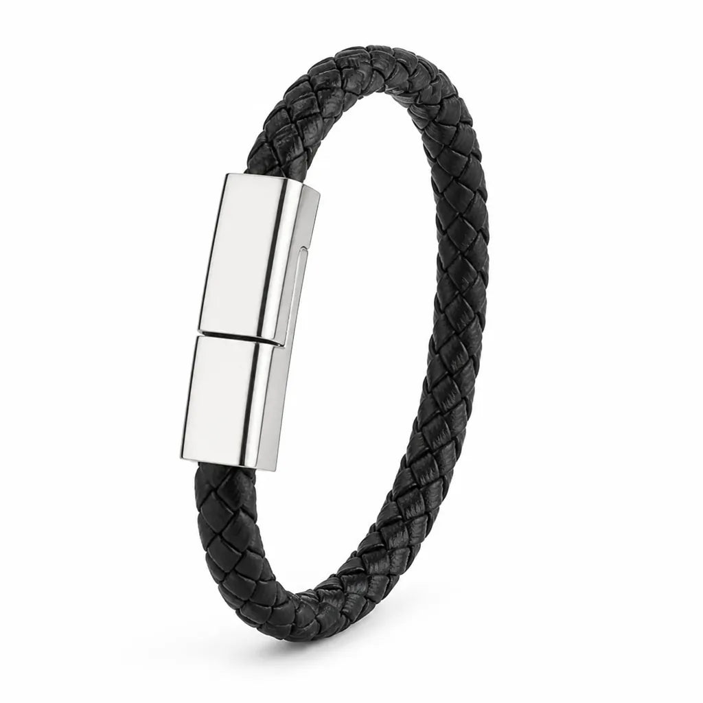 Wristband Charger Lightning & USB-C Woven Leather