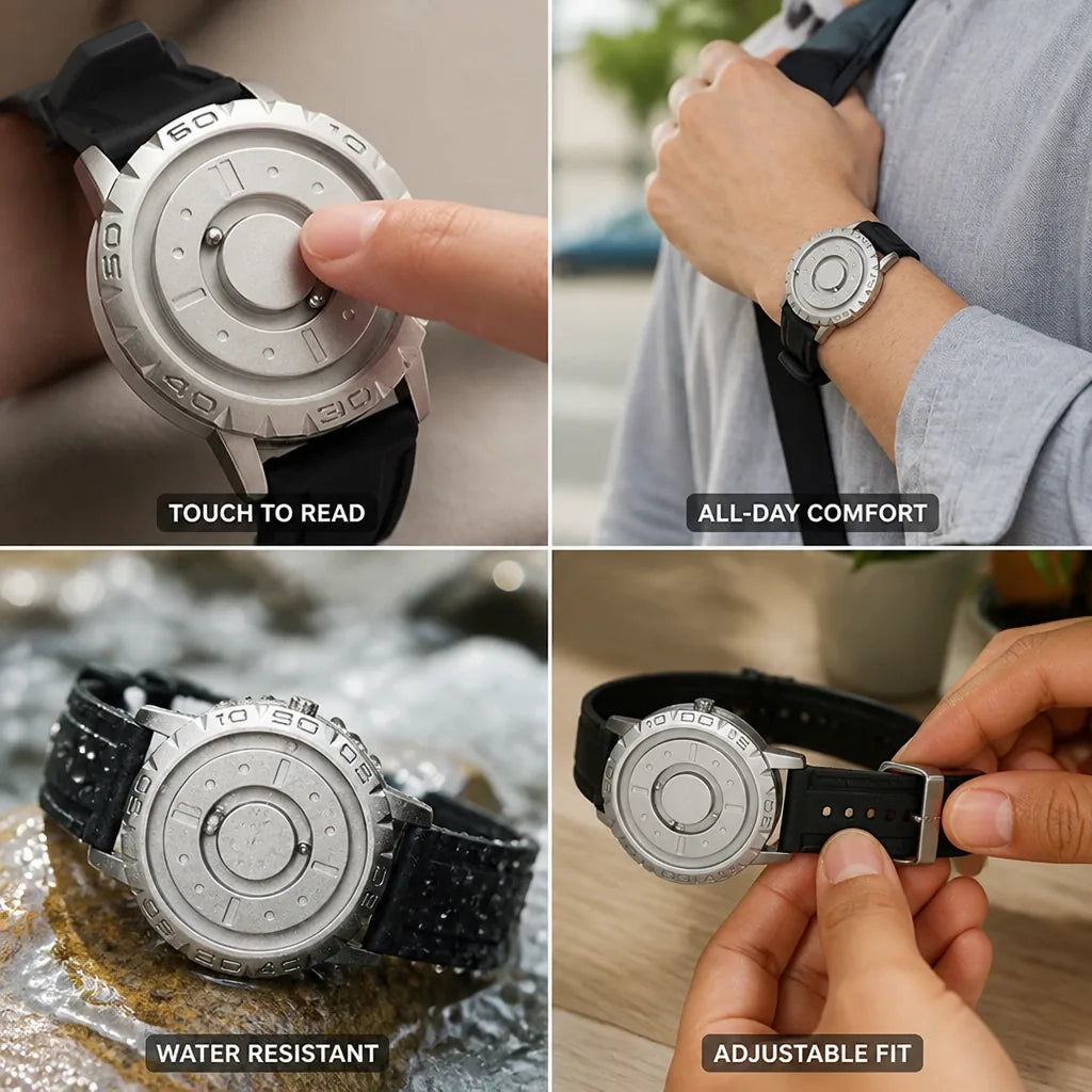 Wristwatch Tactile Magnetic Ball Dial