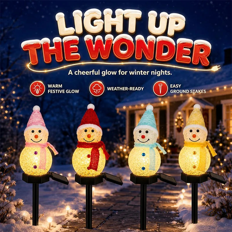 Yard Light Snowman Design Plug-In Four Colors