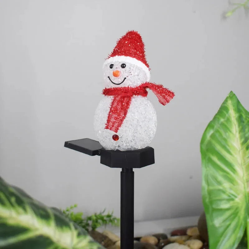 Yard Light Snowman Design Plug-In Four Colors