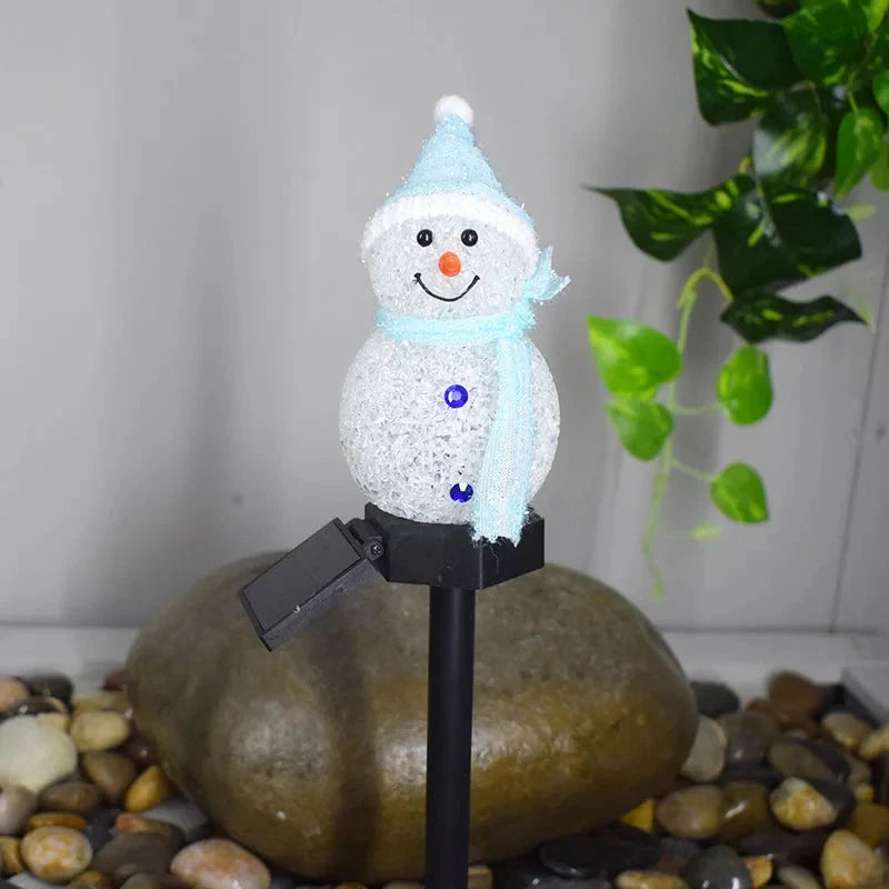Yard Light Snowman Design Plug-In Four Colors