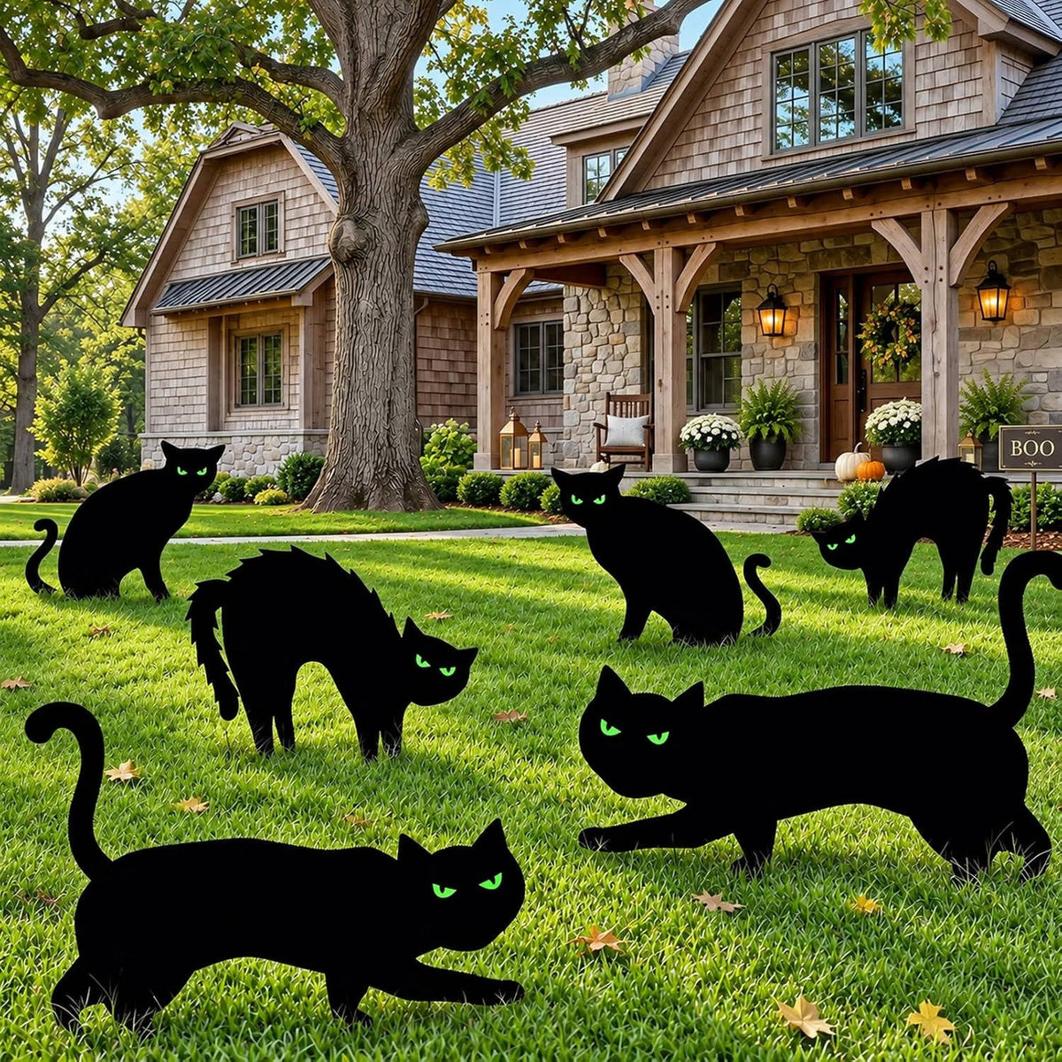 Yard Signs Glow-In-The-Dark Eyes Weather-Resistant Set of 6