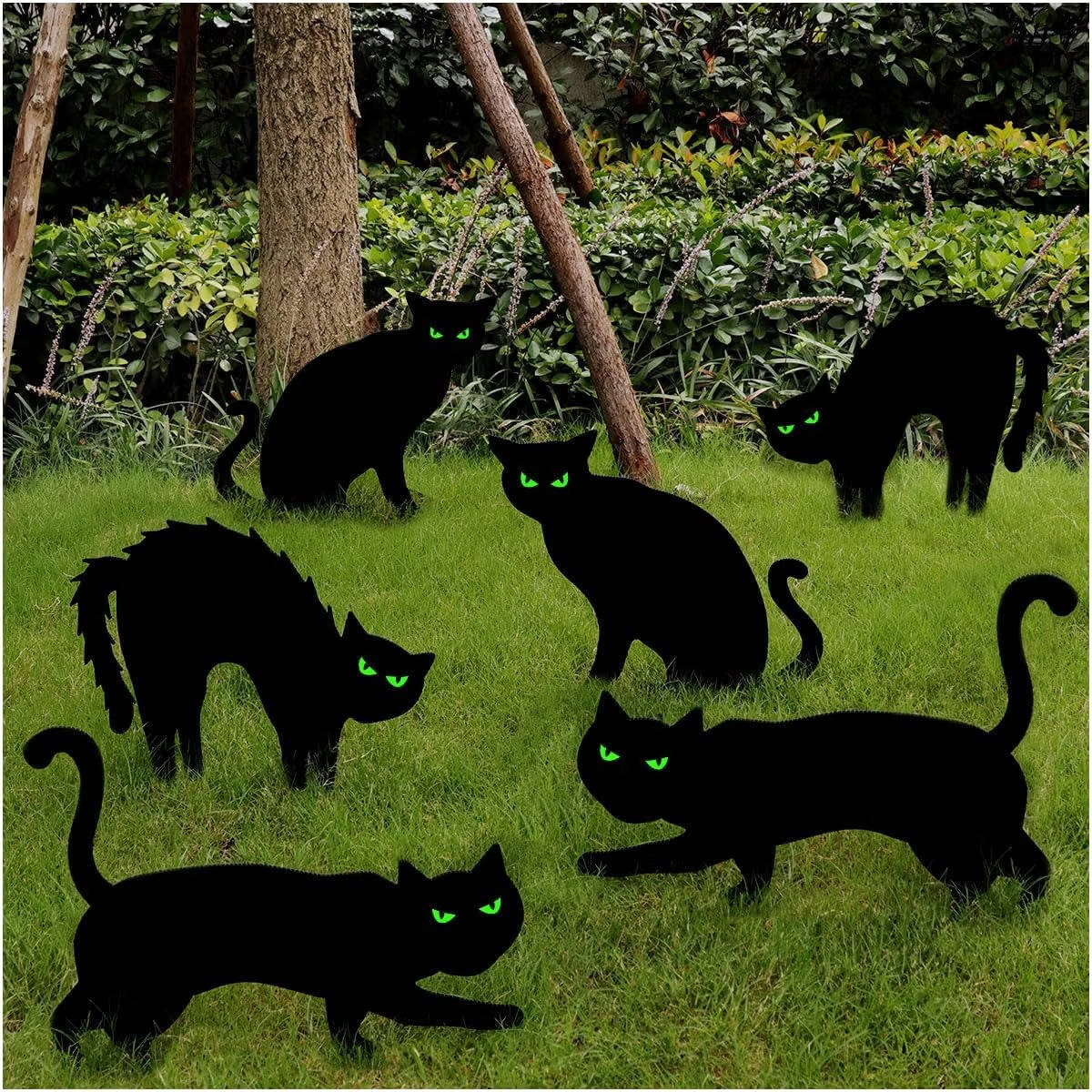 Yard Signs Glow-In-The-Dark Eyes Weather-Resistant Set of 6
