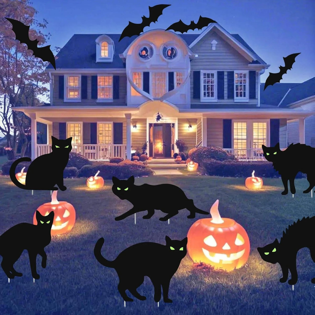 Yard Signs Glow-In-The-Dark Eyes Weather-Resistant Set of 6