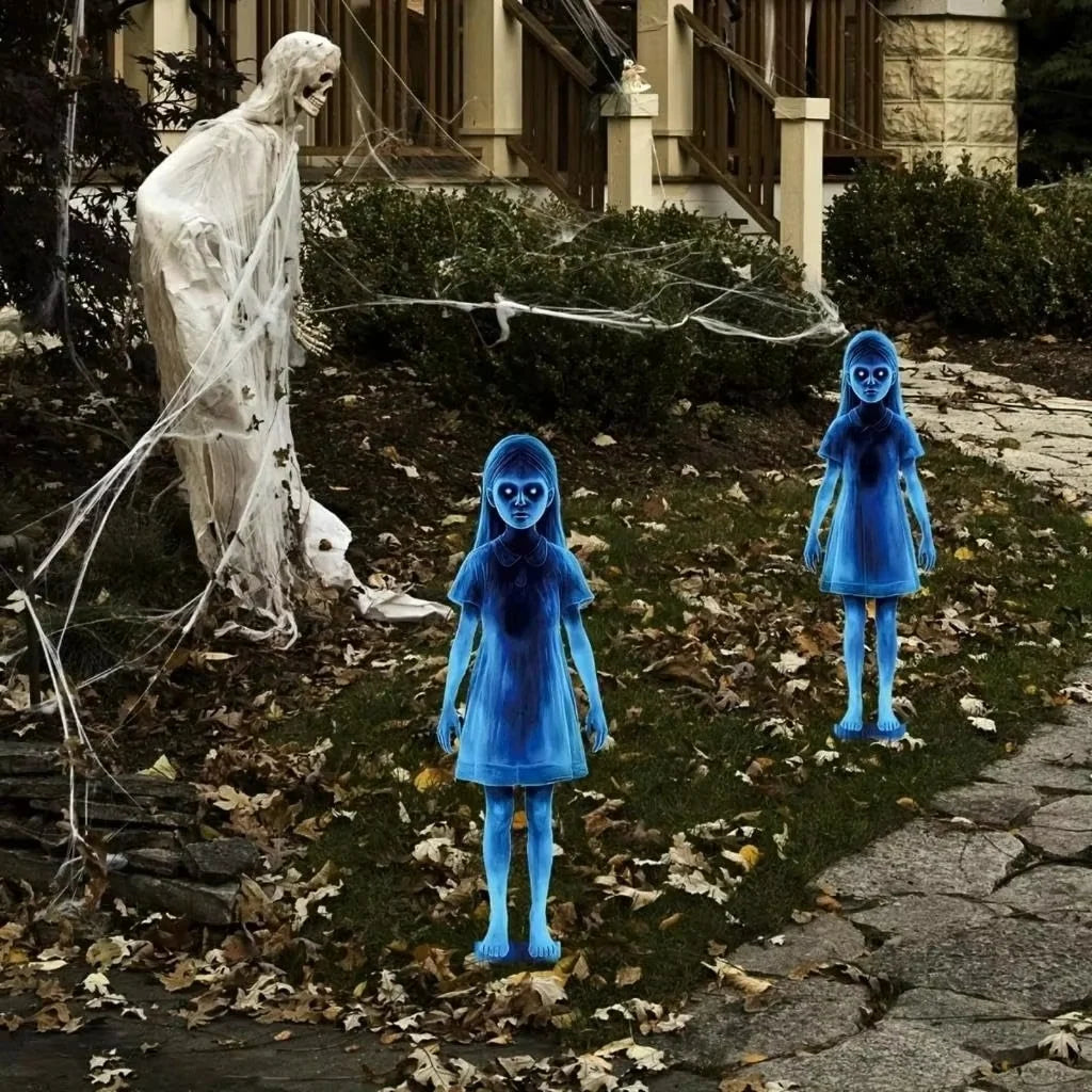 Yard Stakes Lighted Ghost Weather-Resistant Iron