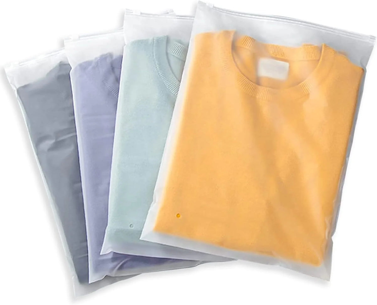 Zip Storage Bags Frosted Translucent Slide Zip Closure
