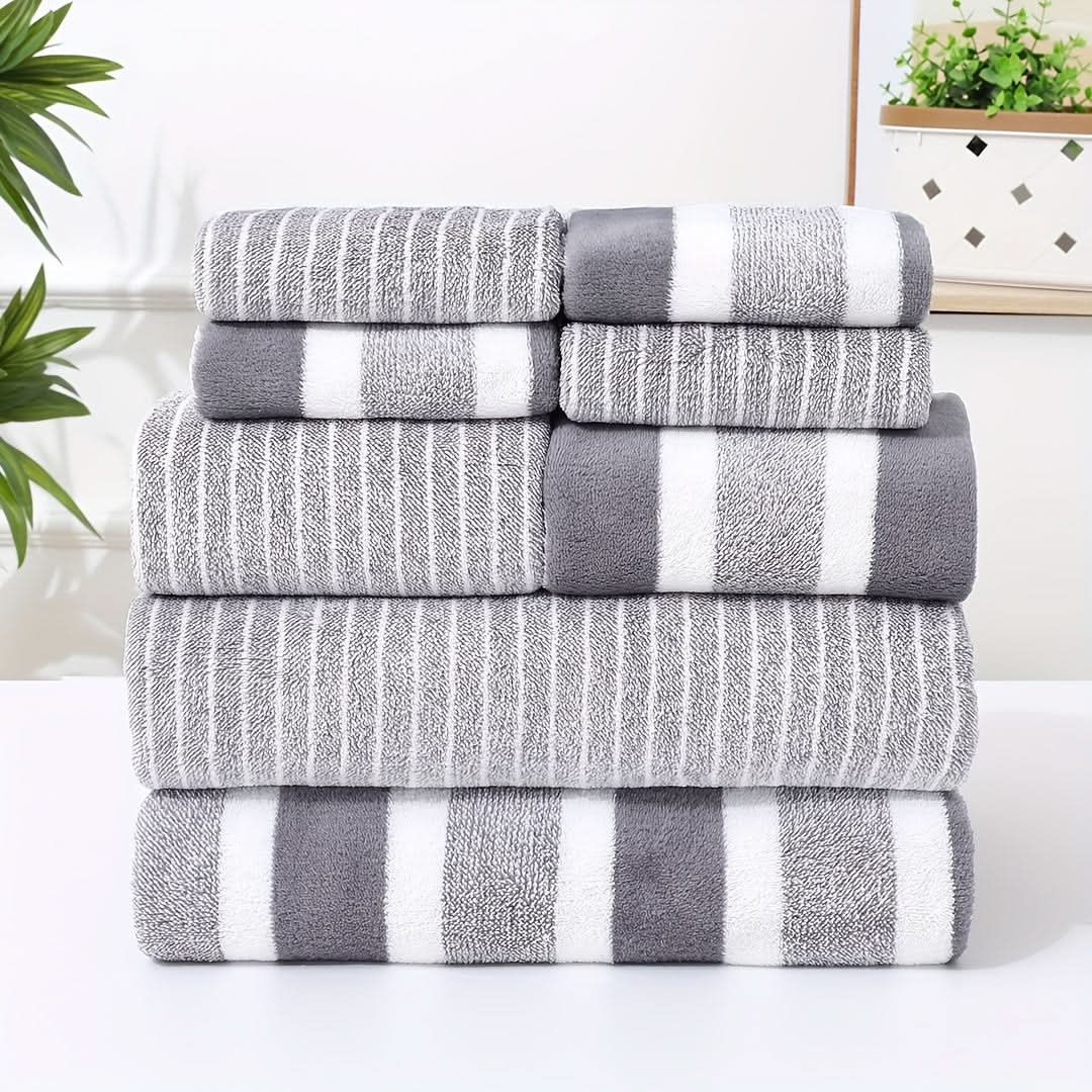 SerenityWrap - 8-Piece Ultra-Soft Microfiber Towel Collection