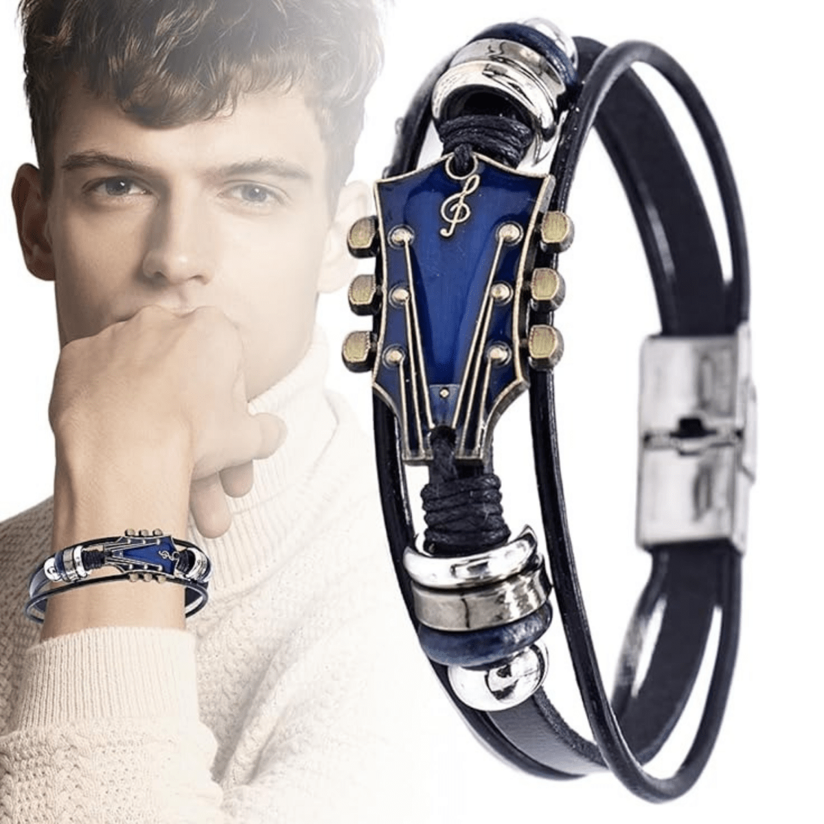 MelodyWrap - Elegant Leather Bracelet for Music Lovers