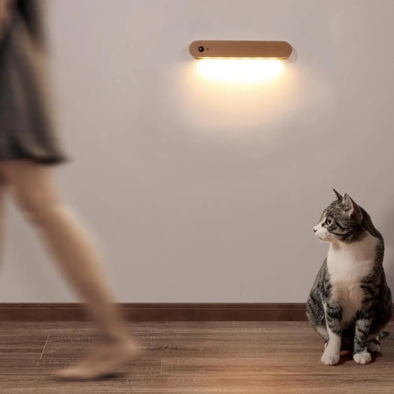 Illuminated Wooden Key Organizer with Motion Sensor Light
