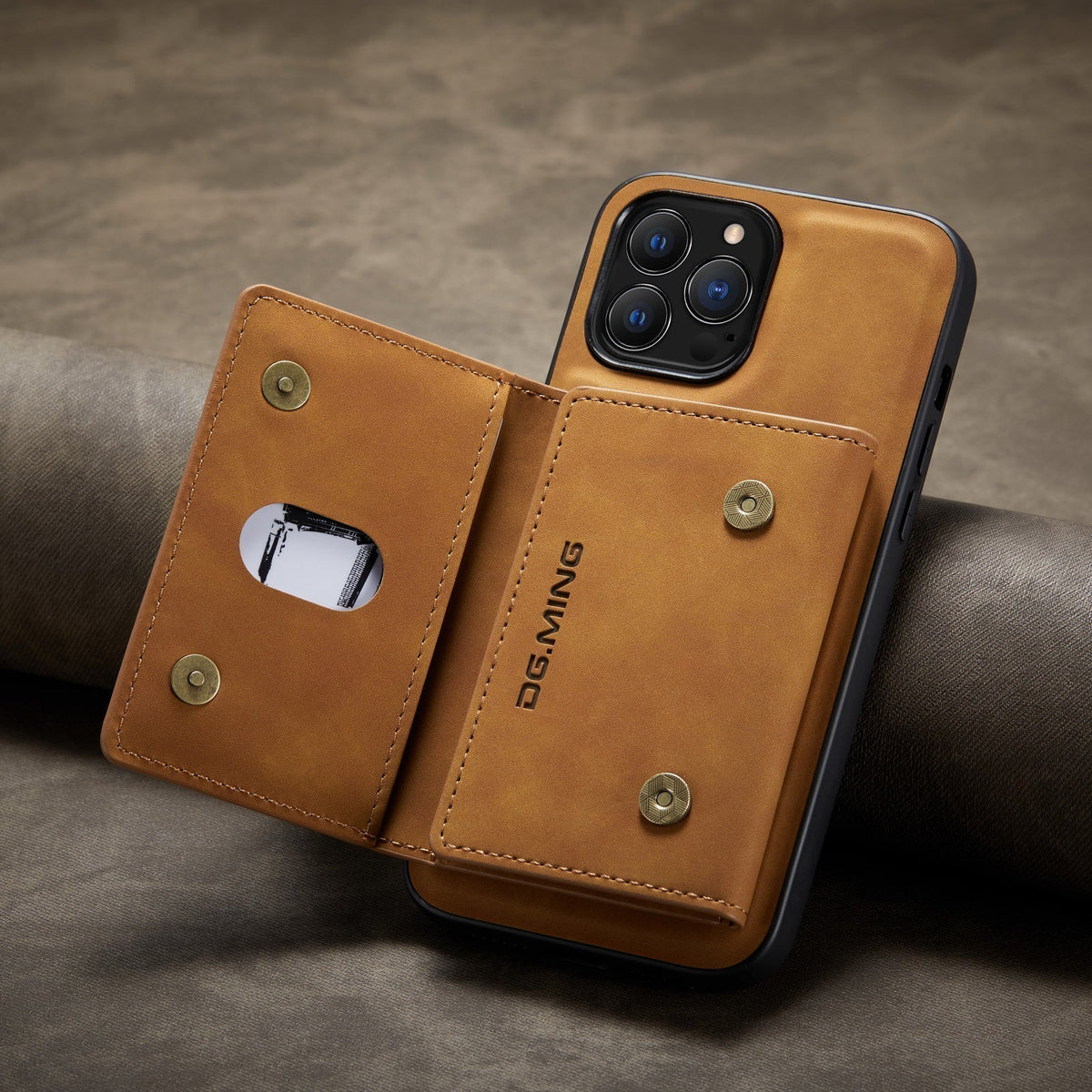 Detachable Leather Phone Case with Wallet and Kickstand for iPhone