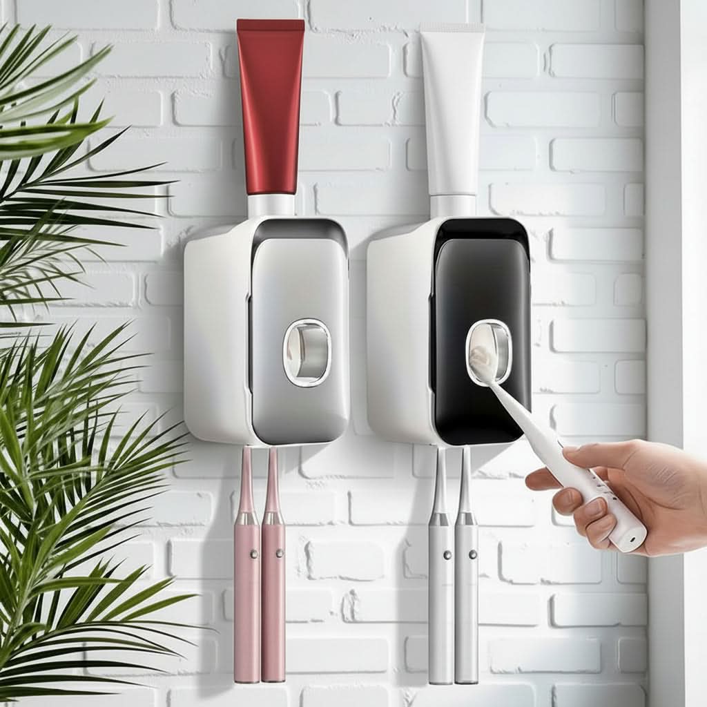 Manual Toothpaste Dispenser for a Tidy Bathroom Setup