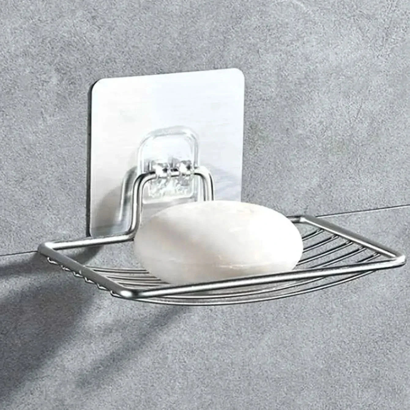 Stainless Steel Soap Rack – Wall-Mounted with Drainage for Bathroom Organization