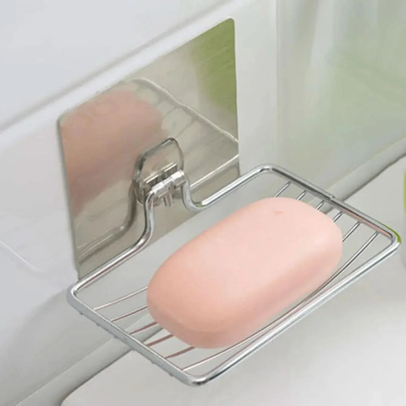 Stainless Steel Soap Rack – Wall-Mounted with Drainage for Bathroom Organization