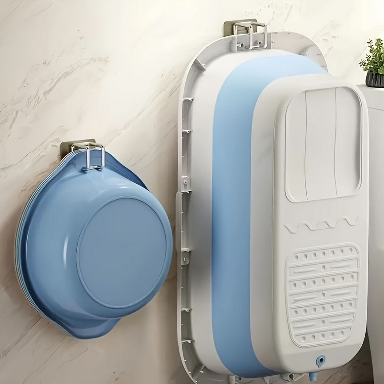 Stainless Steel Wall Hook – Punch-free Solution for Towel and Basin Storage
