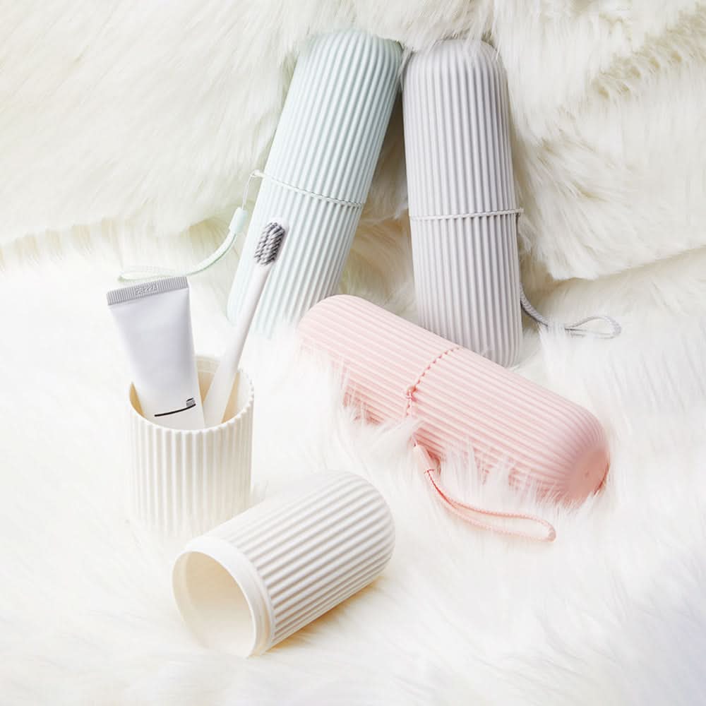 Portable Toothbrush and Toothpaste Holder for Travel – Compact Hygiene Case
