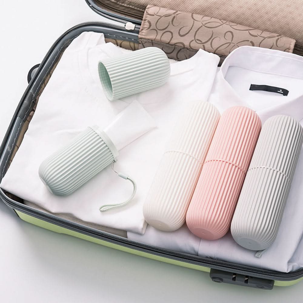 Portable Toothbrush and Toothpaste Holder for Travel – Compact Hygiene Case