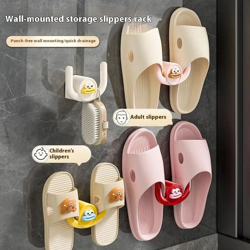 Wall-Mounted Rack for Quick-Drying Slipper Organization
