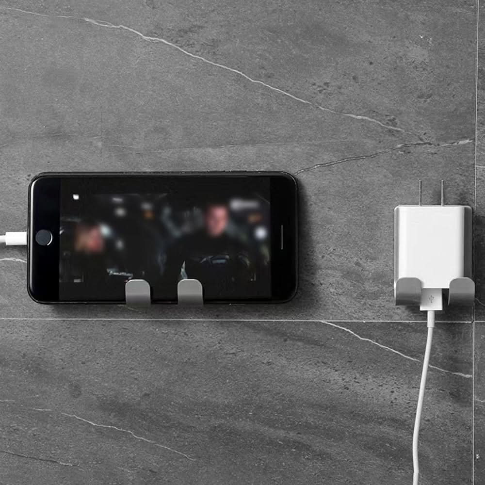 Punch-Free Razor Holder in Space Aluminum for Neat Bathroom Storage