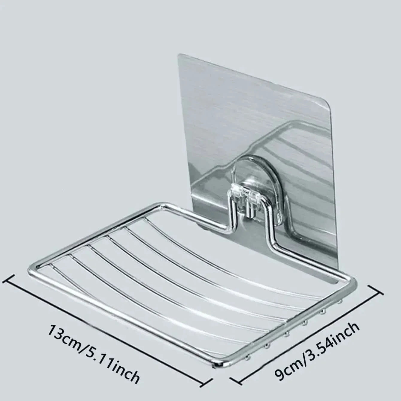 Stainless Steel Soap Rack – Wall-Mounted with Drainage for Bathroom Organization