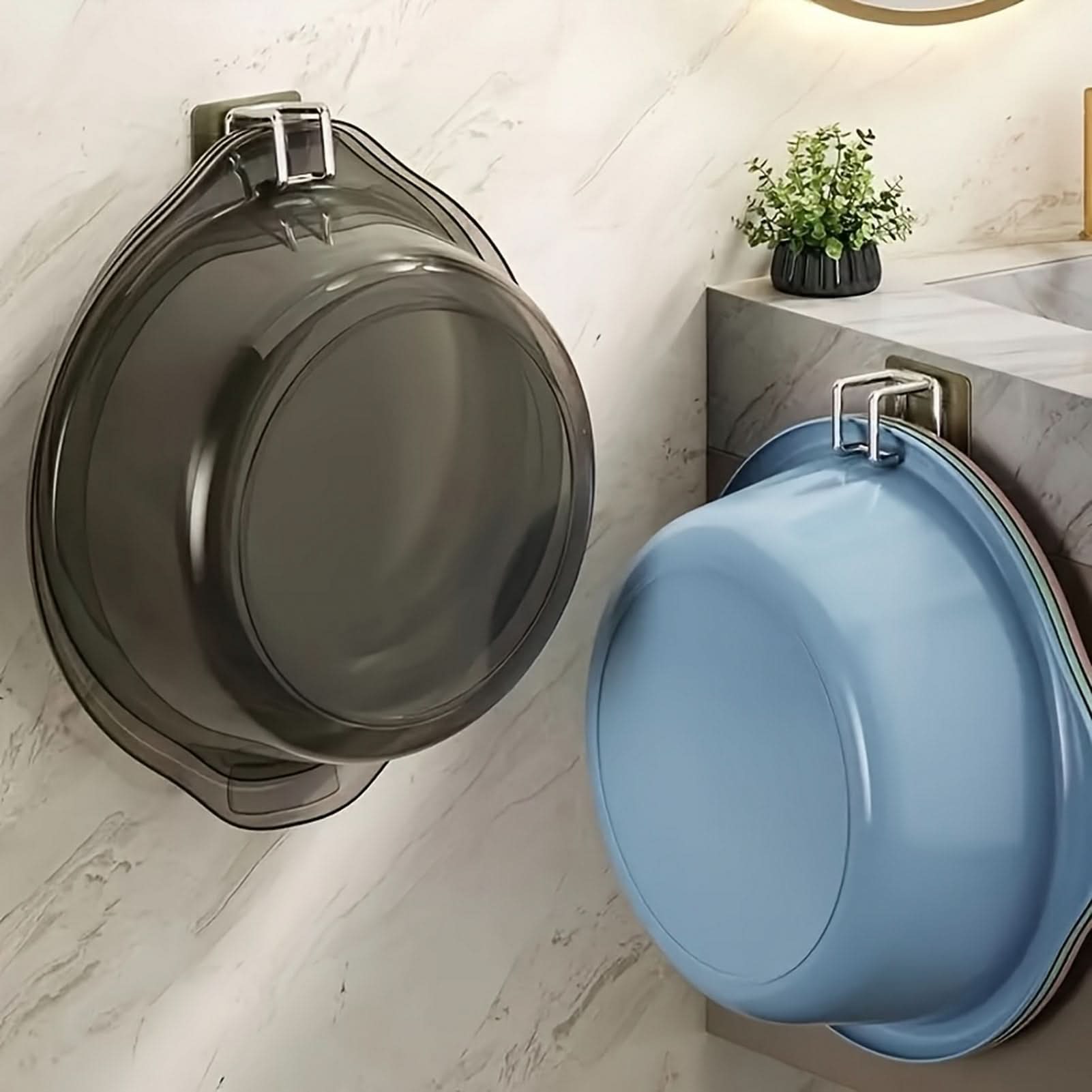 Stainless Steel Wall Hook – Punch-free Solution for Towel and Basin Storage